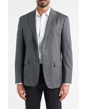 Daniel Hechter Wool Blend Herringbone Sport Coat - Gray