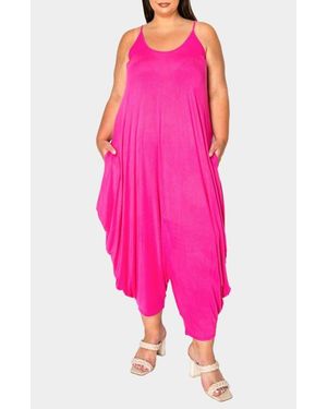 L I V D Quinn Pocket Balloon Leg Jumpsuit - Pink