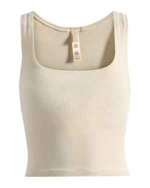 Skims Crop Stretch Cotton Rib Tank - Natural