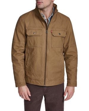 Levi's Slub Cotton Military Jacket - Brown