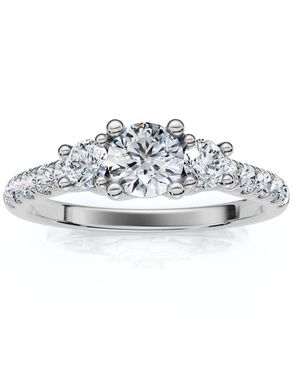 Bliss Diamond 3/4Ct Elira Three Stone Diamond Ring 10K Lab Grown - Metallic