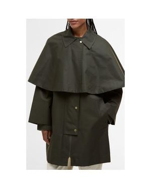 Barbour Fia Water Resistant Caped Twill Jacket - Green