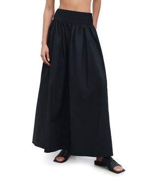 MARCELLA Raven Cotton Poplin Maxi Skirt - Black