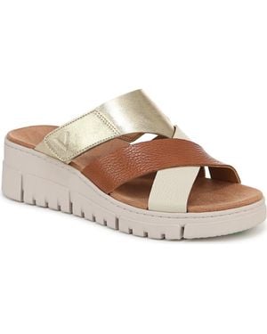Vionic Uptown Sunset Platform Wedge Slide Sandal - Brown