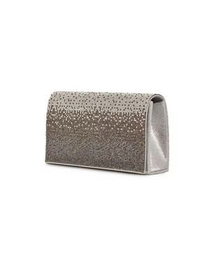 Lady Couture Rhinestone Envelope Clutch Bag - Gray