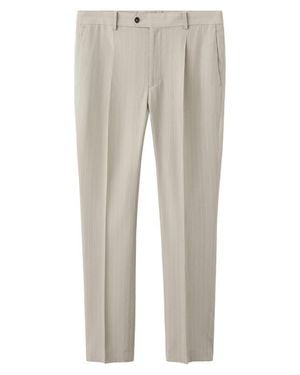 Mango Slim Fit Pinstripe Pants - Natural