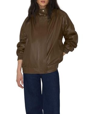 SOIA & KYO Miu Leather Jacket - Brown