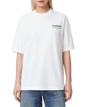 AllSaints Dreamer Etta Oversize Cotton Graphic T-Shirt - White