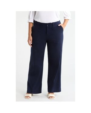 Liverpool Jeans Company Patch Pocket Wide Leg Utility Pants - Blue