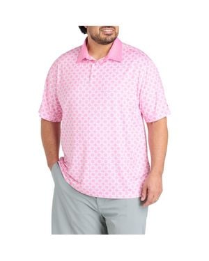 Reebok Big & Tall Mosaic Geometric Performance Polo Shirt - Pink