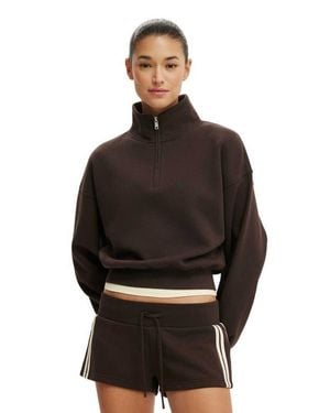 Cotton On Quarter Zip Sweatshirt - Black