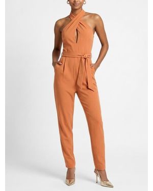 Rachel Roy Ester Sleeveless Belted Jumpsuit - Orange