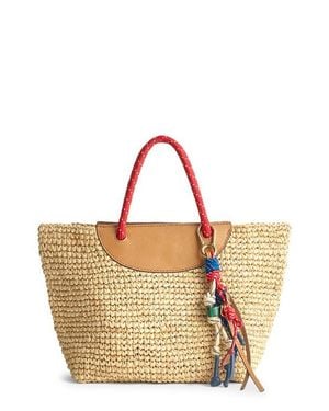Madewell Paracord Handheld Straw Bucket Bag - Brown