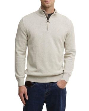 Barbour Cotton Half Zip Sweater - Gray