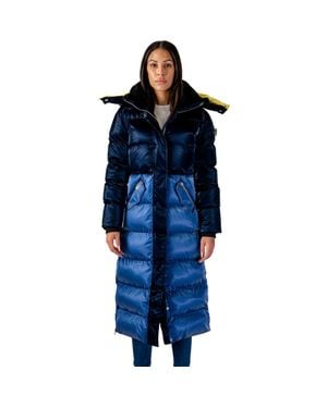 Woodpecker Bird Of Paradise Quilted Coat - Blue