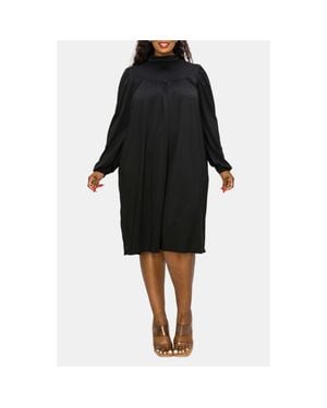 L I V D Amal Long Sleeve Stretch Dress - Black