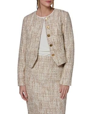 Donna Karan Sequin Tweed Blazer - Natural