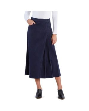 Wash Lab Denim Delphine Side Pleat Denim Maxi Skirt - Blue