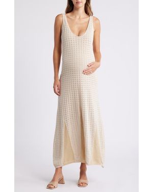 EMILIA GEORGE The Naomi Linen & Cotton Maternity Godet Dress - Natural