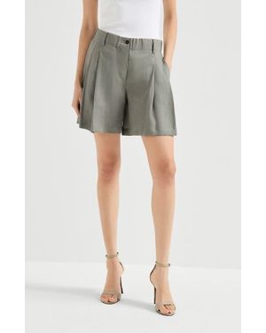 Brunello Cucinelli Linen Shorts - Green