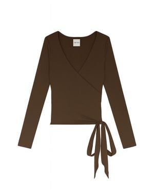 VIR VITA Margot Wrap Top - Brown