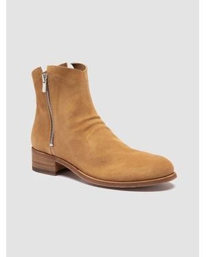 Officine Creative Shantel 004 Suede Zipped Boots - White