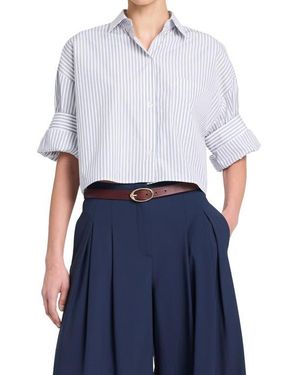 Twp Next Ex Stripe Crop Shirt - White