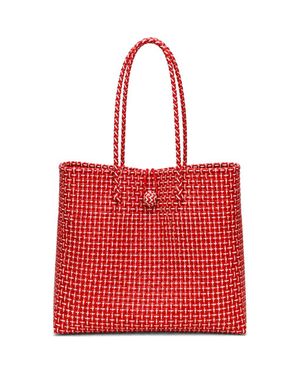 BrunnaCo The Toko Recycled Woven Tote Bag - Red