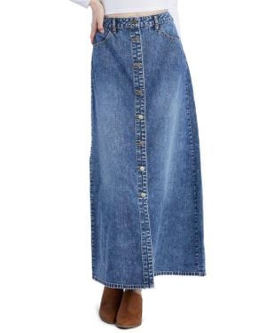 Wash Lab Denim Denim Maxi Skirt - Blue