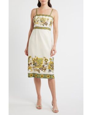 Tahari The Annalise Sleeveless Maxi Dress - Yellow