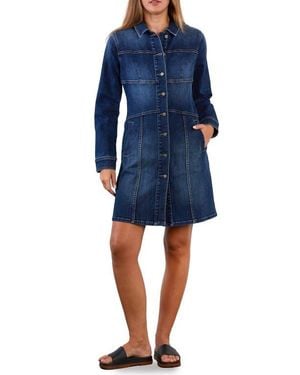 Wash Lab Denim Wisp Long Sleeve Stretch Denim Dress - Blue