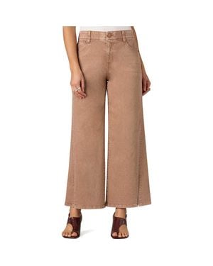 Wit & Wisdom Sam High Waist Ankle Wide Leg Jeans - Brown