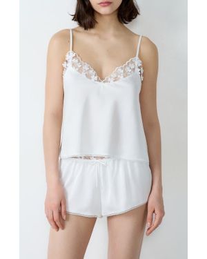 Etam Amour Caraco Appliqué Camisole - White