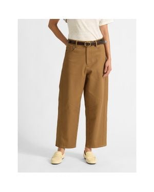 Albaray Cropped Barrel Pants - Natural
