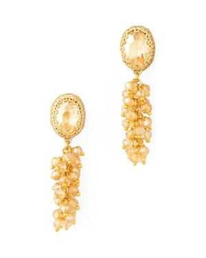 Deepa Gurnani Jemsa Drop Earrings - Metallic
