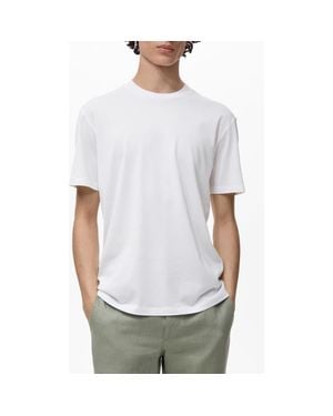 Mango Slim Fit Cotton T-Shirt - White