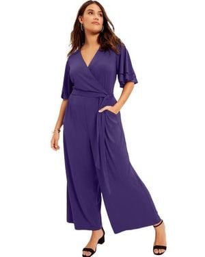 June + Vie Wide-Leg Jumpsuit - Purple