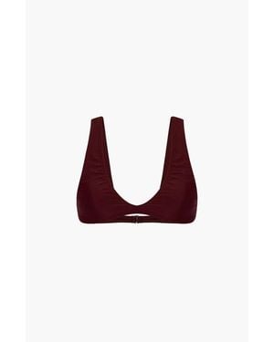 Oddli Scoop Neck Bikini Top - Red
