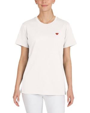 Alix Pixel Heart Jersey Relaxed Tee - White