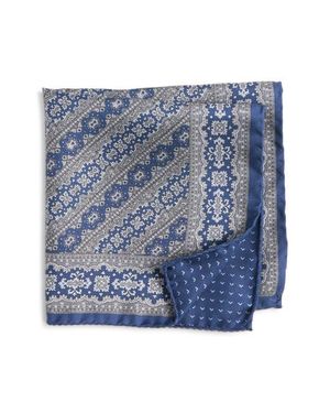 Jack Victor Paisley Pocket Square - Blue