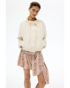 H&M Tie-Detail Bubble-Hem Skirt - Natural