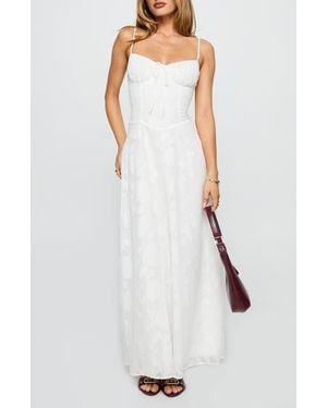 Princess Polly Kosetta Floral Burnout Maxi Dress - White