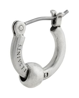 AllSaints Single Sterling Ball Bead Huggie Hoop Earring - Metallic