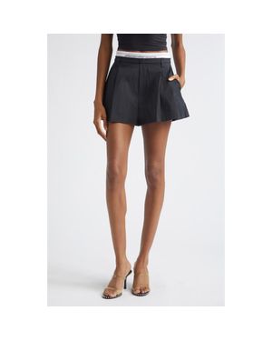 Alexander Wang Pleated High Waist Shorts - Blue