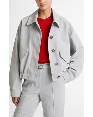 Vince Cotton Bomber Jacket - Gray