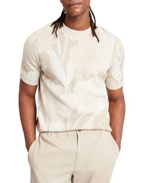 Ted Baker Baryn Floral Short Sleeve Sweater - Natural
