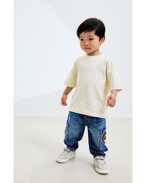 Next Kids' Dog Patch Straight Leg Jeans - Blue