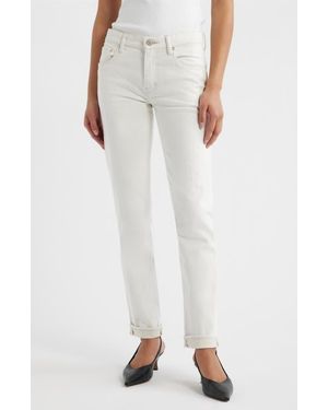 Moussy Keane Slim Straight Leg Jeans - White