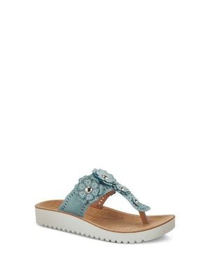 Flexus by Spring Step Bayview Floral Appliquè Sandal - Blue