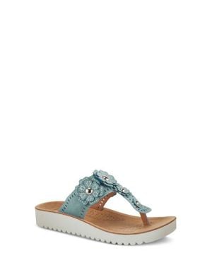 Flexus by Spring Step Bayview Floral Appliquè Sandal - Blue